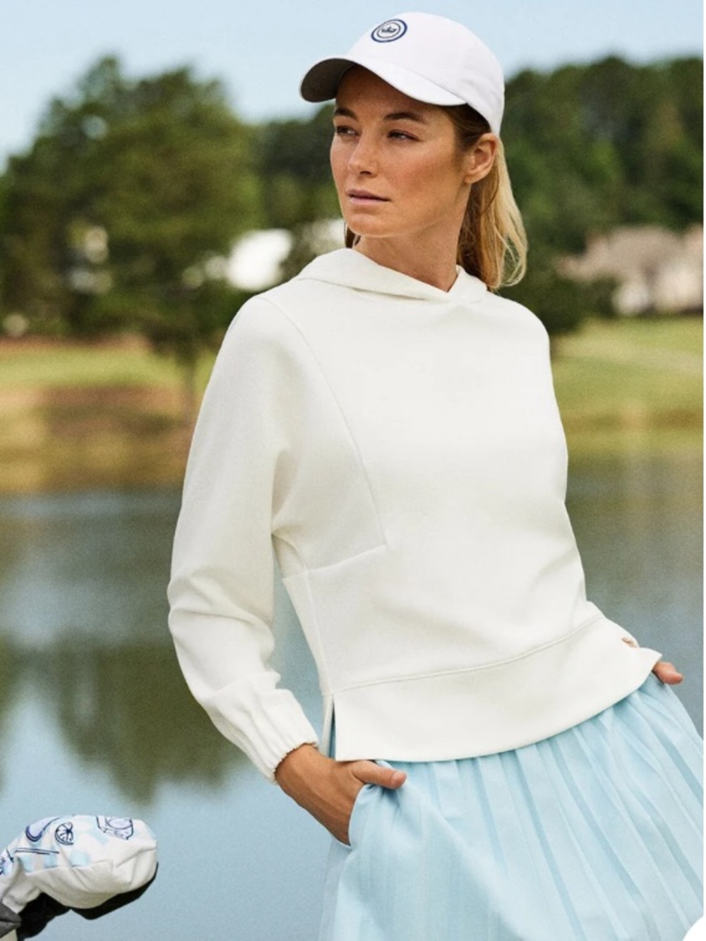 Soft White Flora Knit Half-Zip Pullover